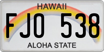 HI license plate FJO538