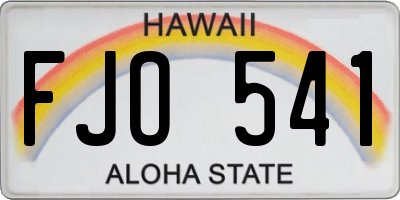 HI license plate FJO541
