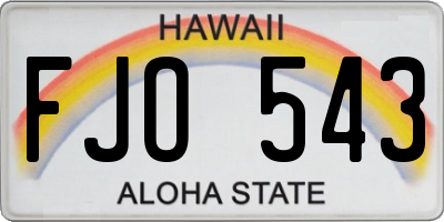 HI license plate FJO543