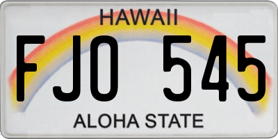 HI license plate FJO545