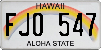 HI license plate FJO547