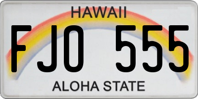 HI license plate FJO555