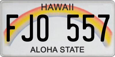 HI license plate FJO557