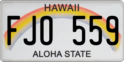 HI license plate FJO559
