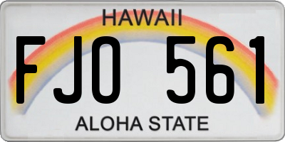 HI license plate FJO561