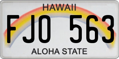 HI license plate FJO563