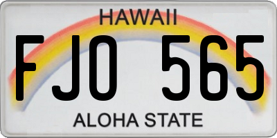 HI license plate FJO565