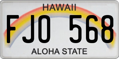 HI license plate FJO568