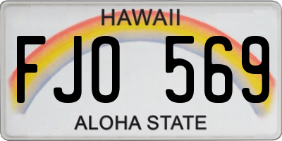 HI license plate FJO569