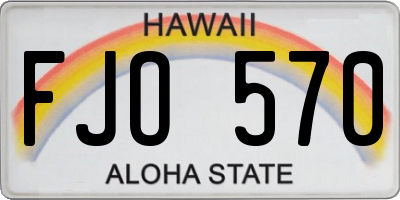 HI license plate FJO570