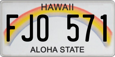 HI license plate FJO571