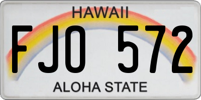 HI license plate FJO572