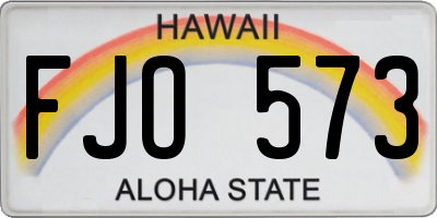 HI license plate FJO573