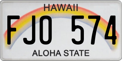 HI license plate FJO574