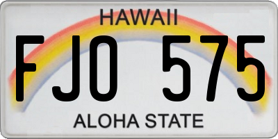 HI license plate FJO575