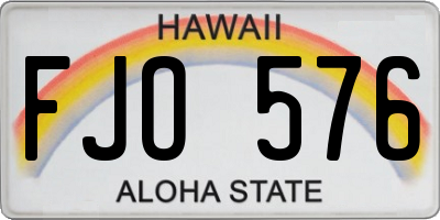 HI license plate FJO576