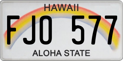 HI license plate FJO577