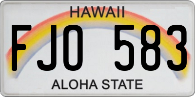 HI license plate FJO583