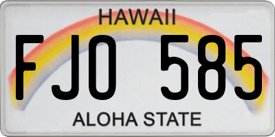 HI license plate FJO585