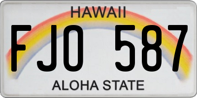 HI license plate FJO587