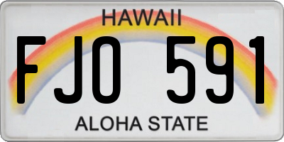 HI license plate FJO591