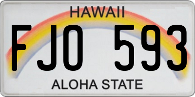 HI license plate FJO593