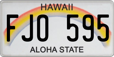 HI license plate FJO595