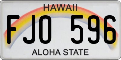 HI license plate FJO596
