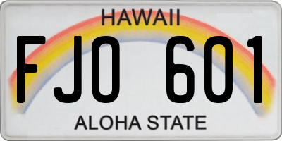 HI license plate FJO601