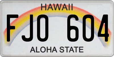 HI license plate FJO604