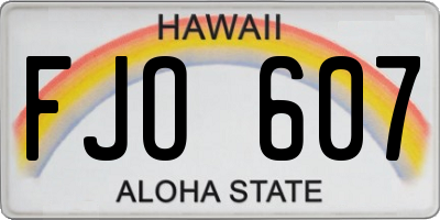 HI license plate FJO607