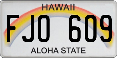 HI license plate FJO609