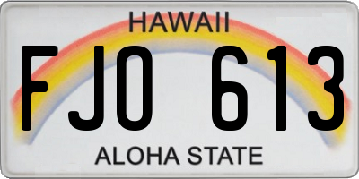 HI license plate FJO613
