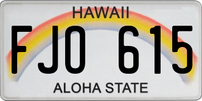 HI license plate FJO615