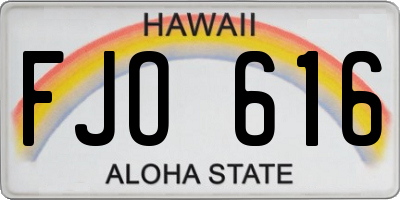 HI license plate FJO616