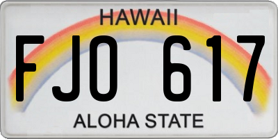 HI license plate FJO617