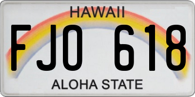 HI license plate FJO618
