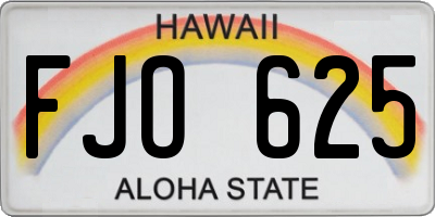 HI license plate FJO625