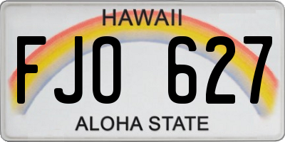 HI license plate FJO627