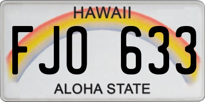 HI license plate FJO633