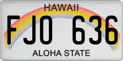 HI license plate FJO636
