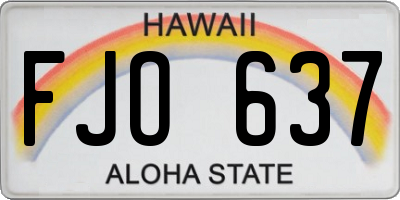 HI license plate FJO637