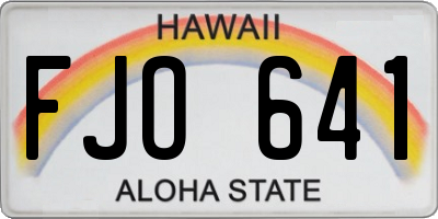 HI license plate FJO641