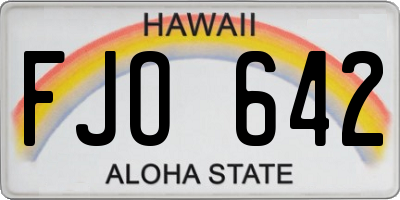 HI license plate FJO642