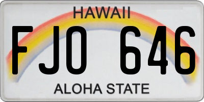 HI license plate FJO646