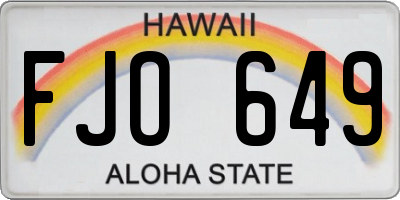 HI license plate FJO649