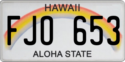 HI license plate FJO653