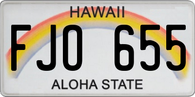 HI license plate FJO655