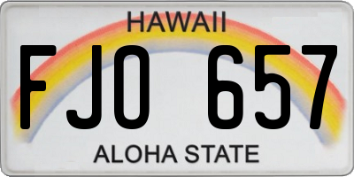HI license plate FJO657