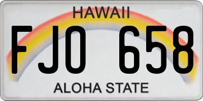 HI license plate FJO658